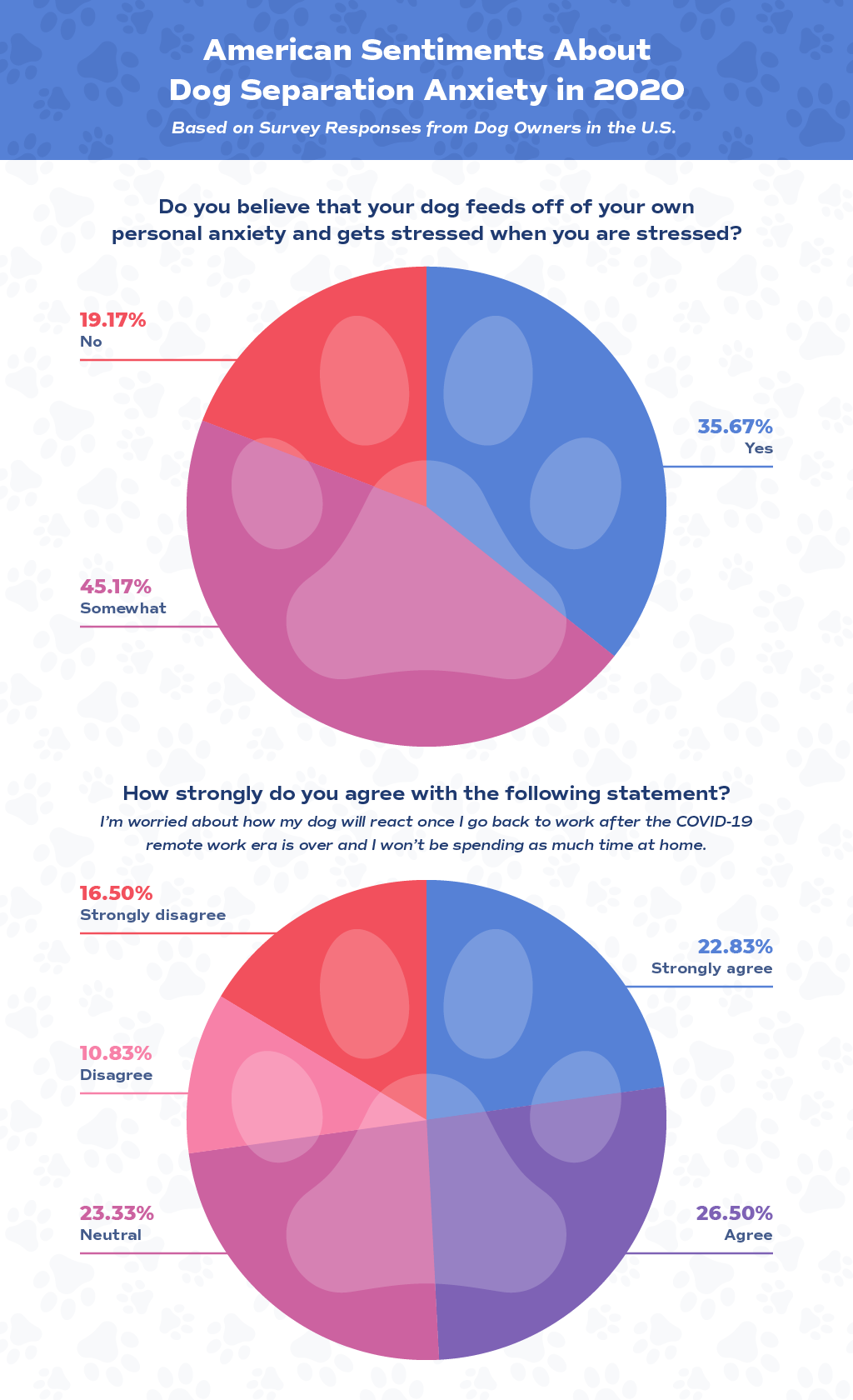   Alt text: Infographic of owners opinions about stressed dog behaviors and dog anxiety